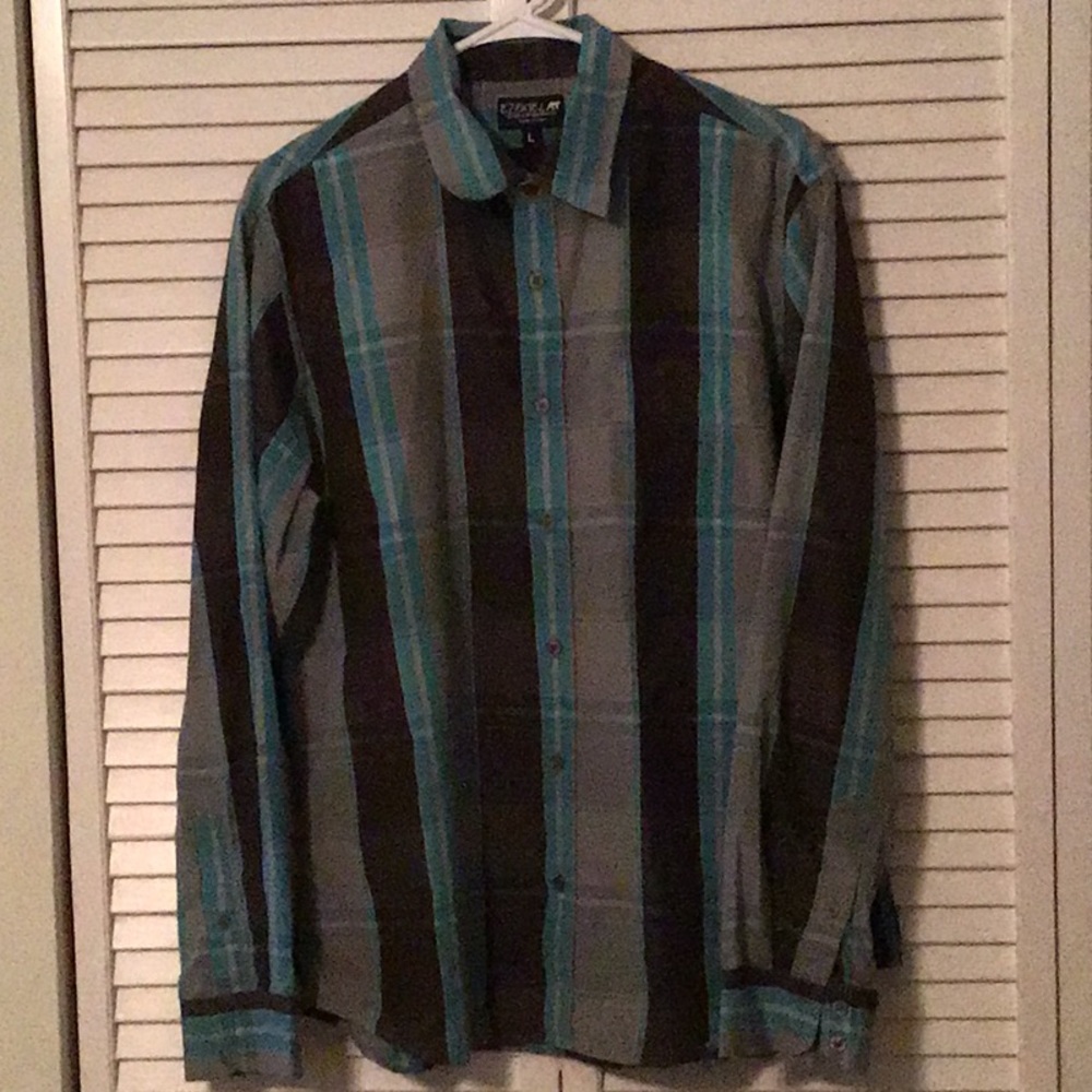Mens ezekiel collared button down long sleeve